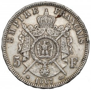 France, 5 francs 1867