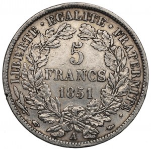 France, 5 francs 1851