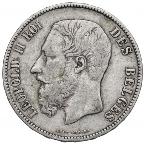 Belgia, 5 franków 1876