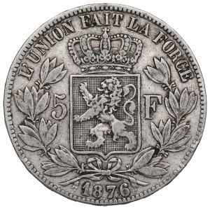 Belgia, 5 franków 1876