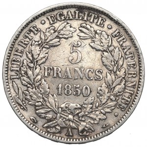 Francja, 5 franków 1850 A