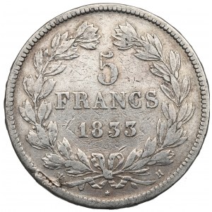 France, 5 francs 1833