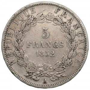 Francja, 5 franków 1852