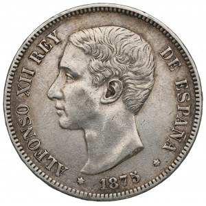 Spain, 5 pesetas 1875