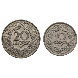 Second Republic, Set of 10-20 pennies 1923