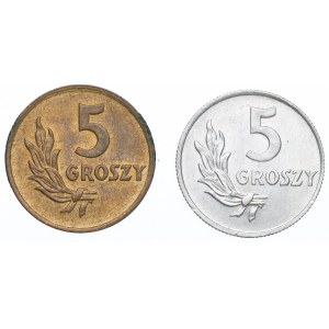 People's Republic of Poland, Set of 5 pennies 1949 - Bronze and Aluminum