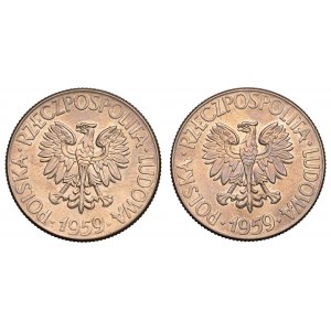 Poľská ľudová republika, sada 10 ks Zlato 1959 Kościuszko