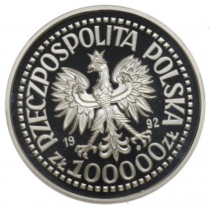 III RP, 100.000 złotych 1992 Wojciech Korfanty