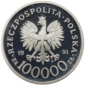 III RP, 100.000 złotych 1991 Hubal