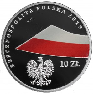 Third Republic, 10 zloty 2019 - 100th anniversary of the national flag