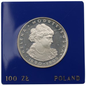 People's Republic of Poland, 100 zloty 1975 - Helena Modrzejewska