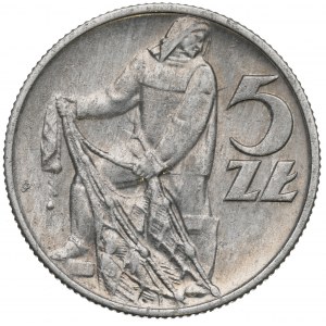 PRL, 5 złotych 1959 Rybak - słoneczko