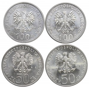 Poľská ľudová republika, sada 50-100 zlotých - panovníci Poľska