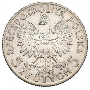 II RP, 5 złotych 1933 Głowa kobiety