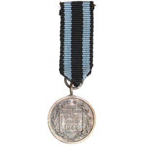 Poľská ľudová republika, miniatúra striebornej medaily za zásluhy na poli slávy