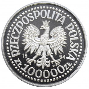 Third Republic, 100,000 zloty 1994 50th Anniversary of the Warsaw Uprising