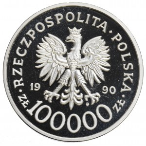 III RP, 100.000 złotych 1990 Solidarność - GRUBA