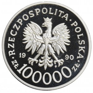 III RP, 100 000 PLN 1990 Solidarita - GRUBA