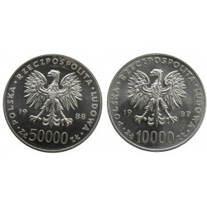 Poľská ľudová republika, sada 10 000 a 50 000 zlotých