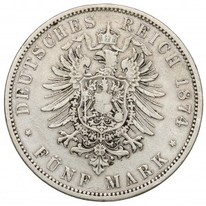 Germany, Preussen, 5 mark 1874