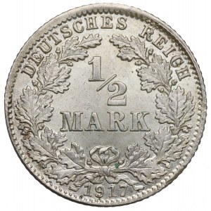 Germany, 1/2 mark 1917 D