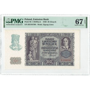 GG, 20 złotych 1940 B - PMG 67EPQ