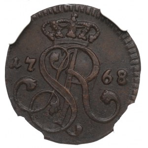 Stanislaw August Poniatowski, groš 1768 G - NGC AU58 BN