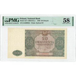 PRL, 20 złotych 1946 G PMG 58