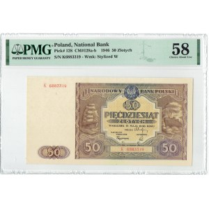 PRL, 50 złotych 1946 K - PMG 58