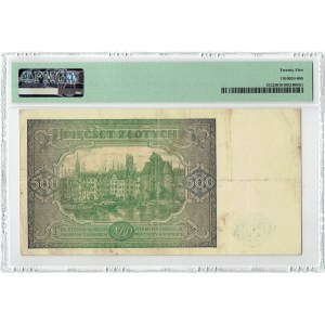 PRL, 500 złotych 1946 Dz RZADKIE - PMG 25