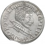 Zygmunt III Waza, Trojak 1591, Ryga - nieopisany jabłko wieńczące koronę