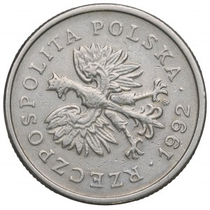 III RP, 1 złoty 1992 - destrukt skrętka 280 stopni