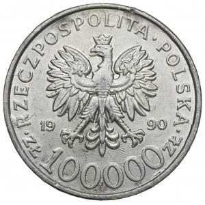 Dritte Republik, Fälschung aus der Zeit 100.000 Zloty 1990 Solidarität Typ A