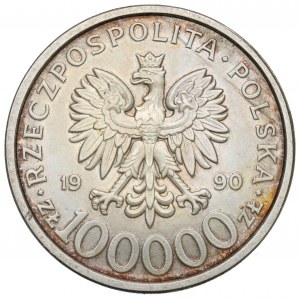 Third Republic, 100,000 zloty 1990 Solidarity type B