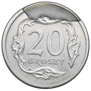 III RP, 20 groszy 2003 - destrukt zřetelné odštípnutí razítka