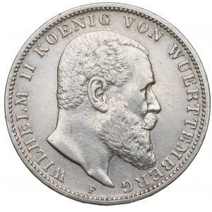 Germany, Württemberg, Wilhelm II, 3 marks 1909 F Stuttgart