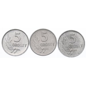 PRL, Set of 5 pennies 1962-63