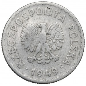 People's Republic of Poland, 1 zloty 1949 - Solidarity countermark
