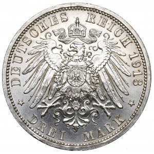 Germany, Preussen, 3 mark 1913 - 25 years of Wilhelm II reign