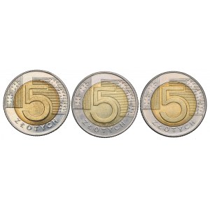 III RP, Zestaw 5 złotych 1994-96