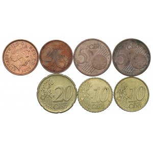 Satz Cent-Münzen