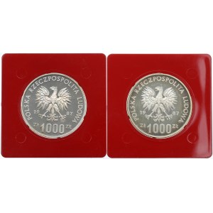 People's Republic of Poland, Set of 1,000 Gold 1987 - Trials in Silver