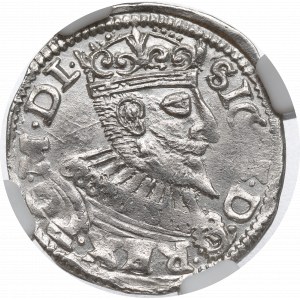 Sigismund III, 3 groschen 1596, Posen - NGC MS62