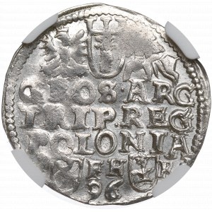 Zikmund III Vasa, Trojak 1596, Poznaň - NGC MS62