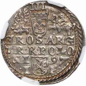 Zikmund III Vasa, Trojak 1597, Olkusz - NGC MS63