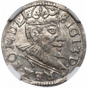 Sigismund III Vasa, Trojak 1593, Poznań - NGC MS62