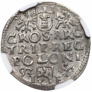 Sigismund III. Vasa, Trojak 1593, Poznań - NGC MS62