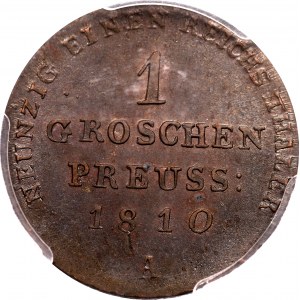 Niemcy, Prusy Wschodnie, Grosz 1810 - PCGS MS64 BN