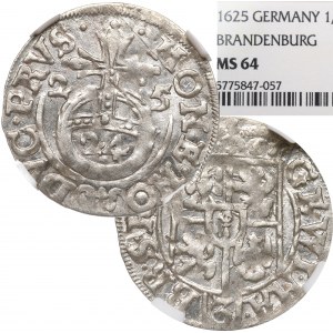 Kniežacie Prusko, polovičná stopa 1625, Königsberg - NGC MS64