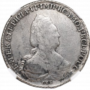 Rusko, Kateřina II, Rubl 1792 ЯА - NGC XF Podrobnosti